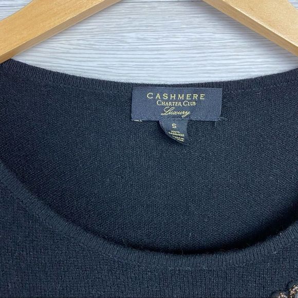 Charter Club luxury Black Cashmeres Peplum sweater - Picture 3 of 8